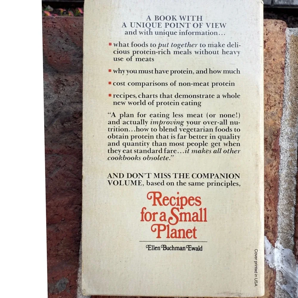 Diet for a Small Planet Frances Moore Lappe Vintage 1981 Vegetarian Cookbook